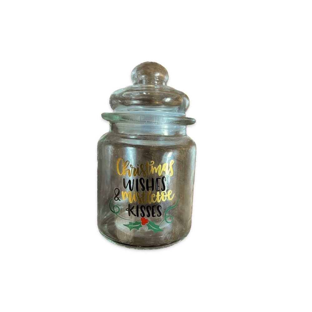 Small Glass Christmas Container